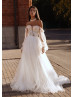 2-in-1 Wedding Dress With Detachable Tulle Skirt